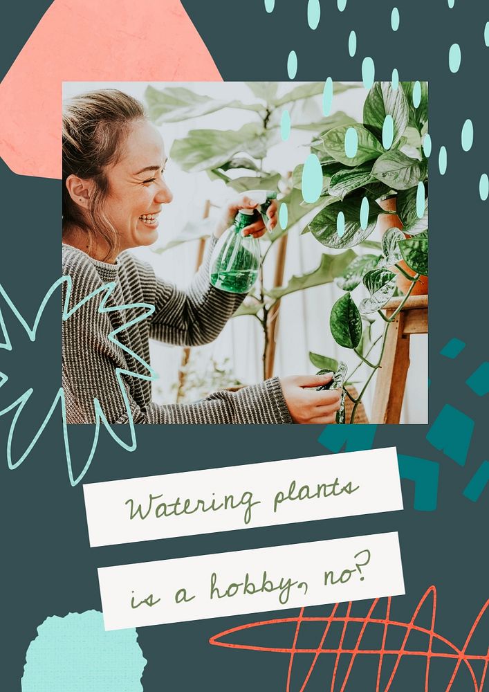 Plant shop poster template, editable hobby design