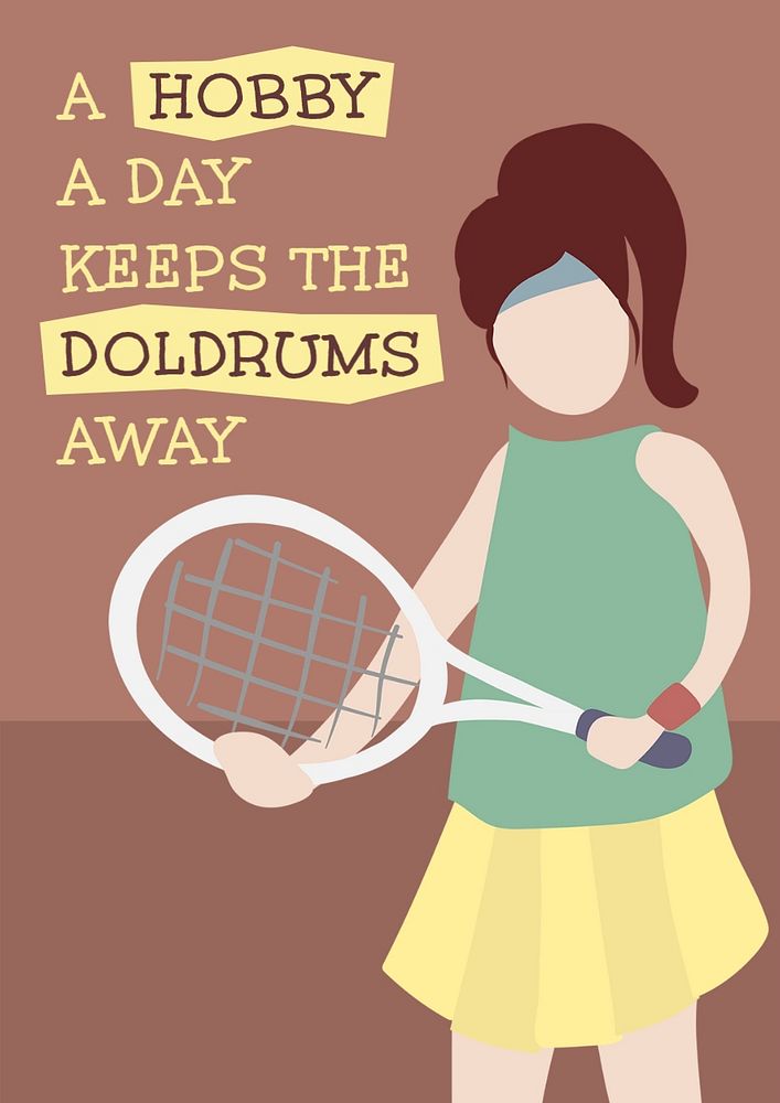 Tennis poster template, editable hobby design