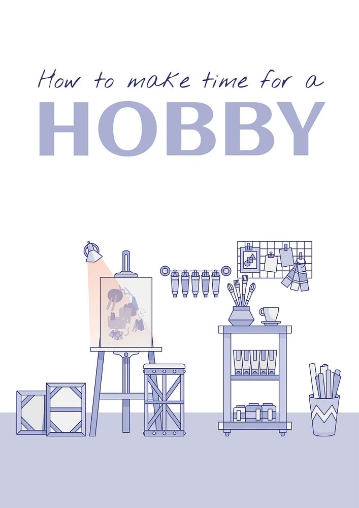 Hobby poster template, editable art studio design