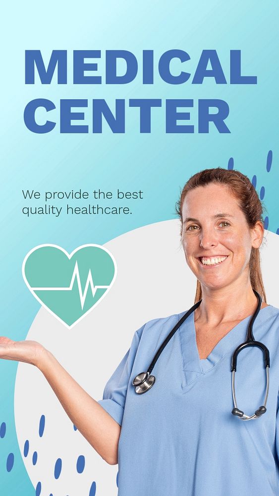 Medical center Instagram story template, healthcare campaign 