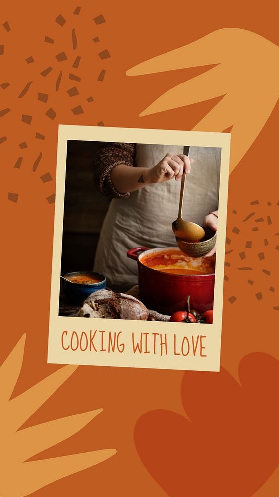 Cooking hobby Instagram story template, editable design