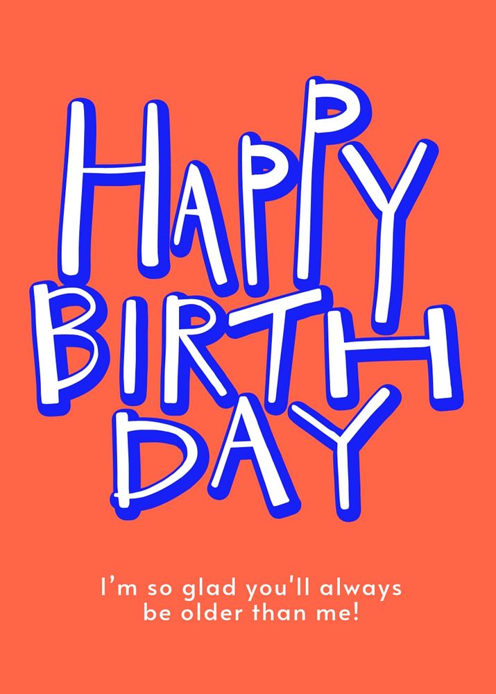 Birthday greeting poster template, colorful typography