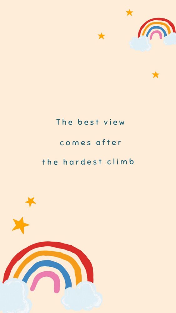 Inspirational quote facebook story template, Rainbow design, editable text