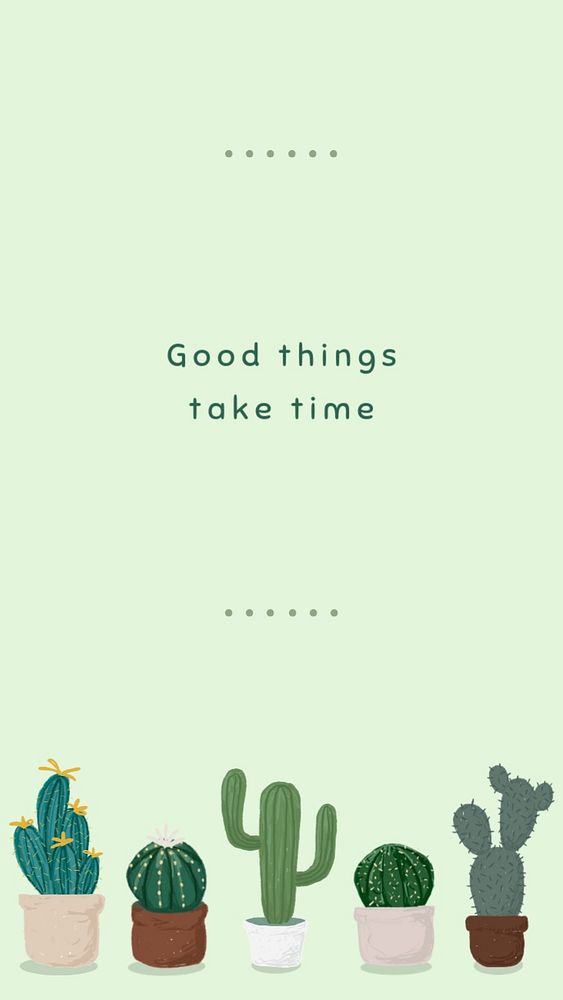 Inspirational quote instagram story template, Cactus design, editable text