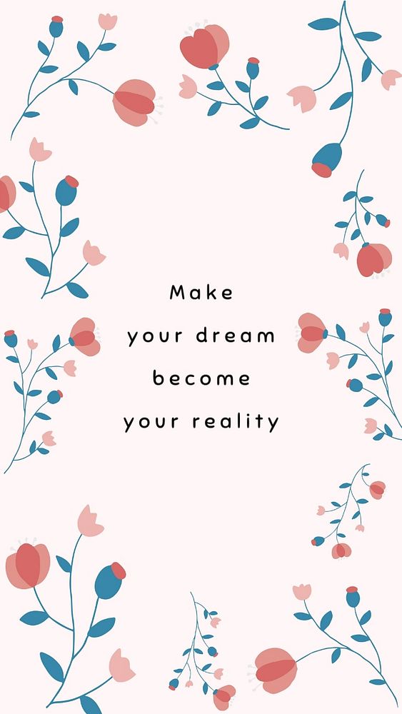 Inspirational quote instagram story template, floral design, editable text