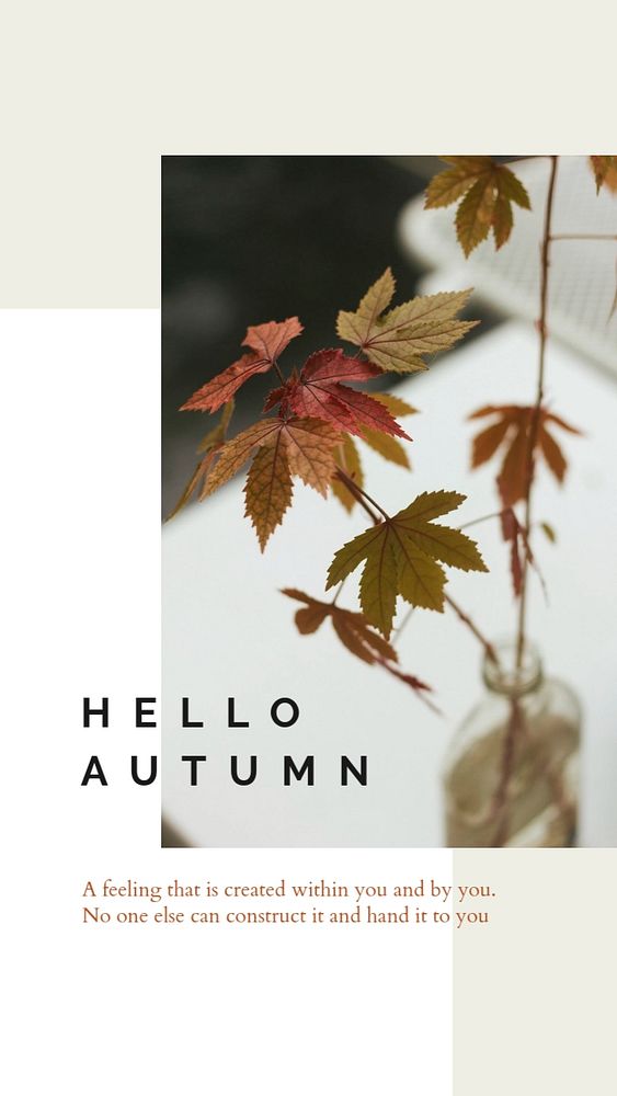 Hello autumn instagram story template, editable text