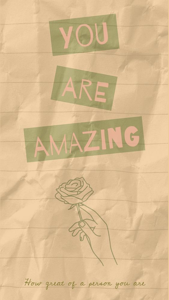 Inspirational Facebook story template, wrinkled paper design