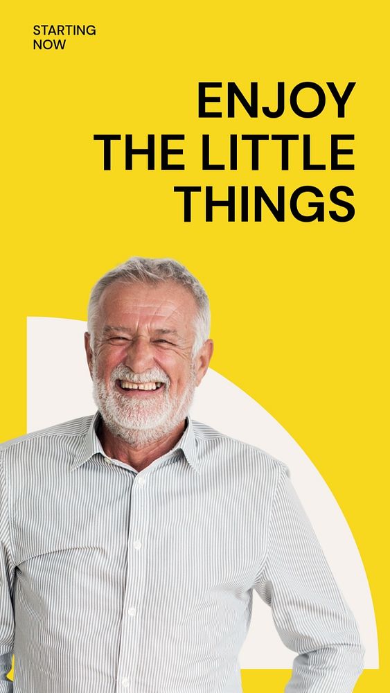 Retired life Facebook story template, yellow design
