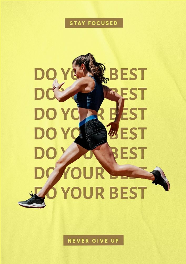Motivational poster template, wrinkled paper design