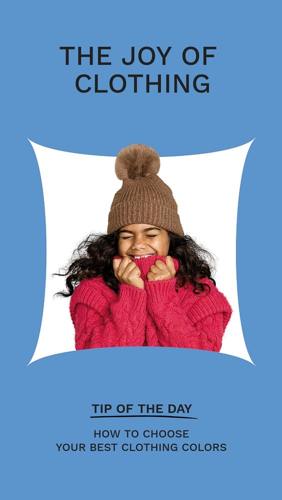 Winter fashion Facebook story template, blue design
