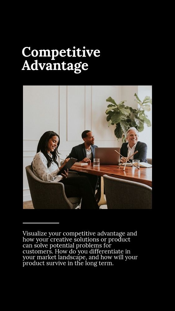 Competitive advantage Instagram story template, business photo