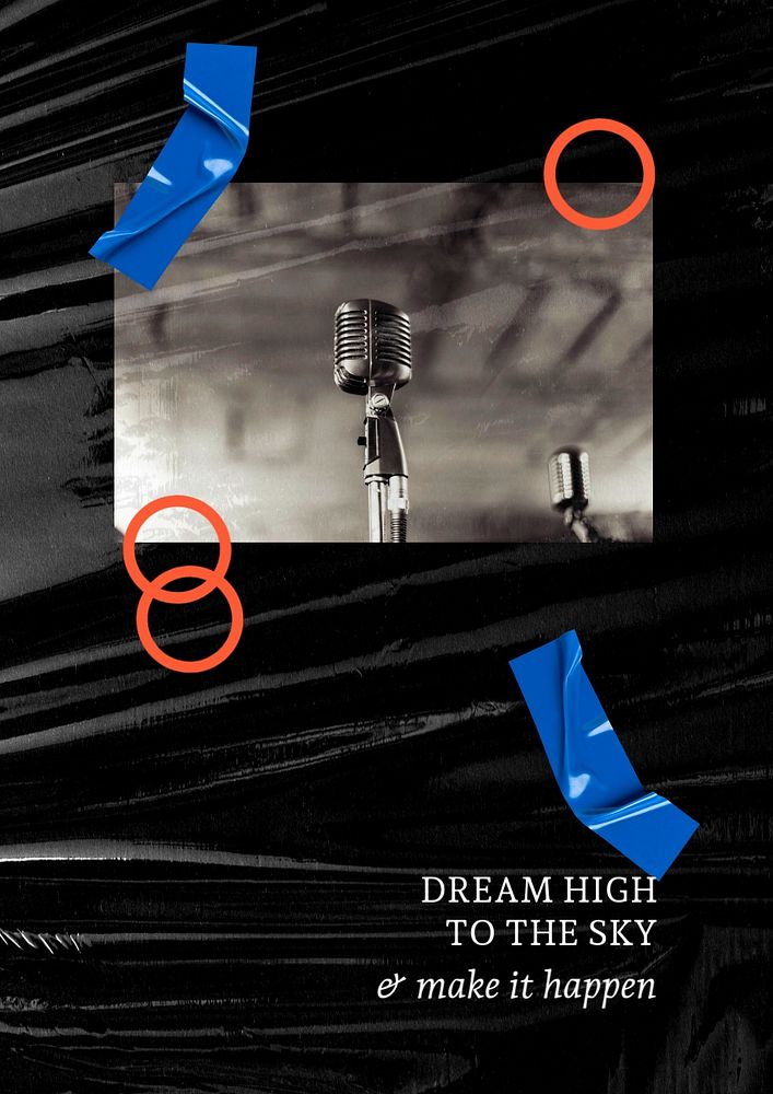 Singer aesthetic poster editable template, plastic wrap texture