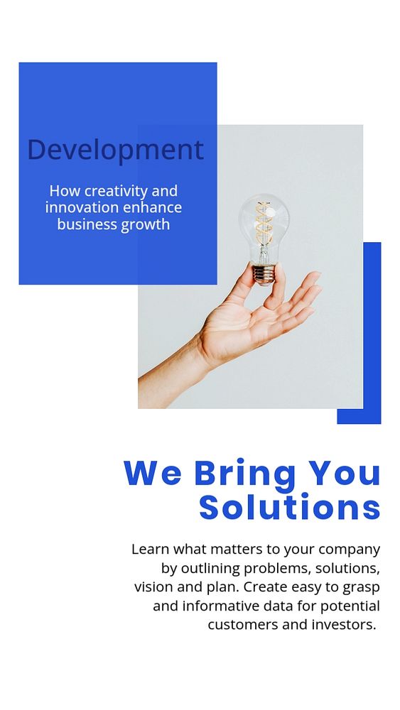 Blue modern Instagram story template, professional business design