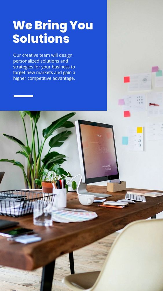 Professional business Instagram story template, blue modern design