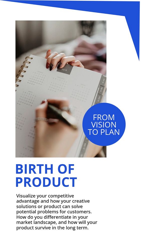 Professional business Instagram story template, blue modern design