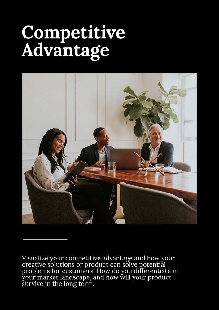 Competitive advantage poster editable template, business photo