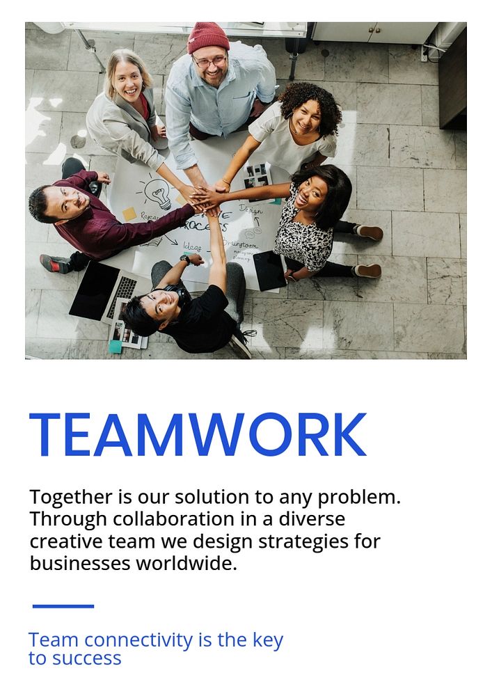 Business teamwork poster editable template