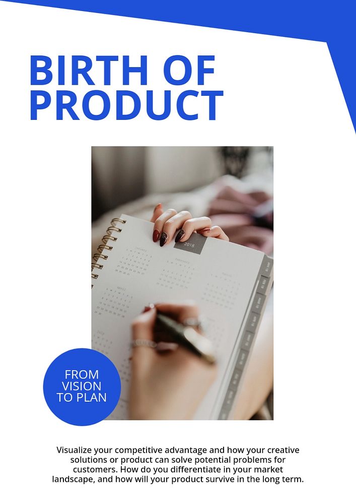 Professional business poster editable template, blue modern design