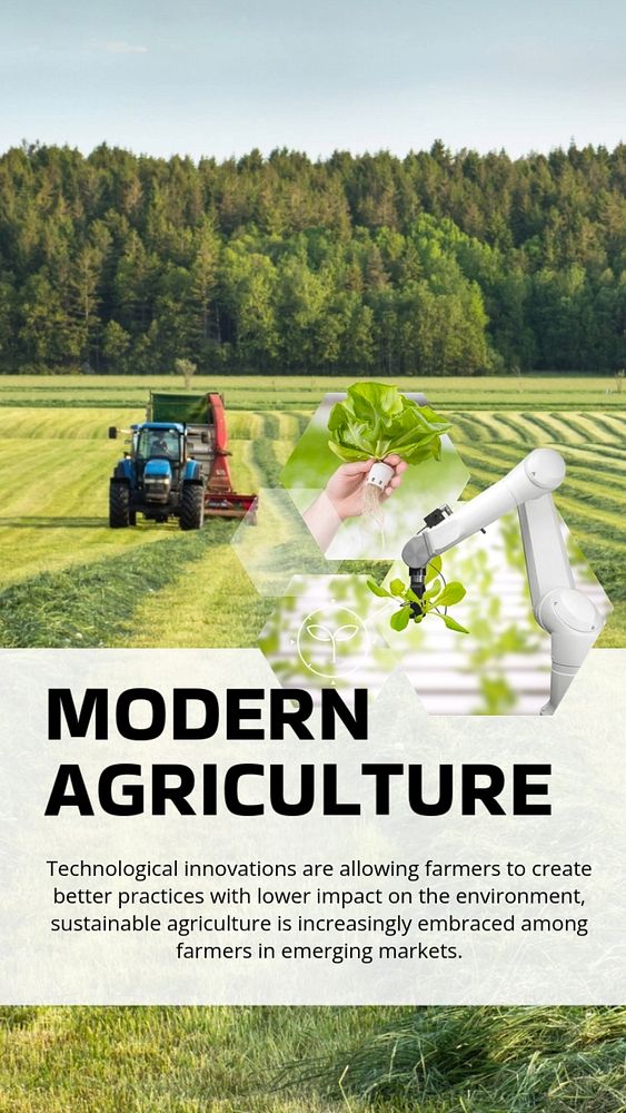Modern agriculture Instagram story template, farming industry design
