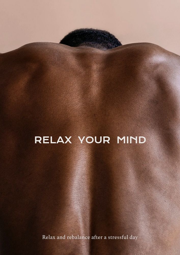 Positive quote poster editable template, relax your mind
