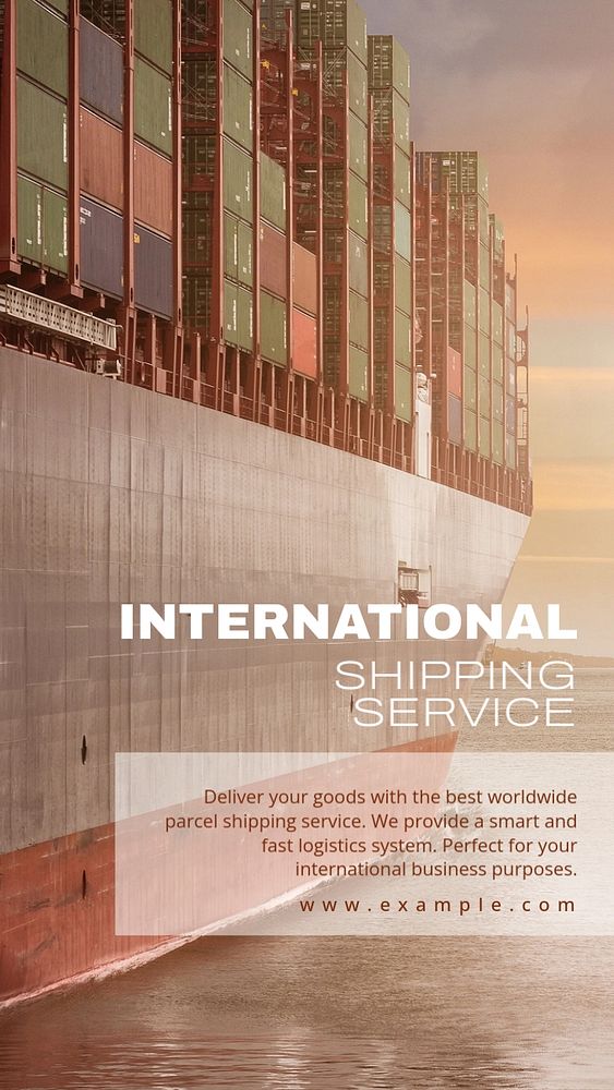 International logistics Instagram story template, industry editable design 