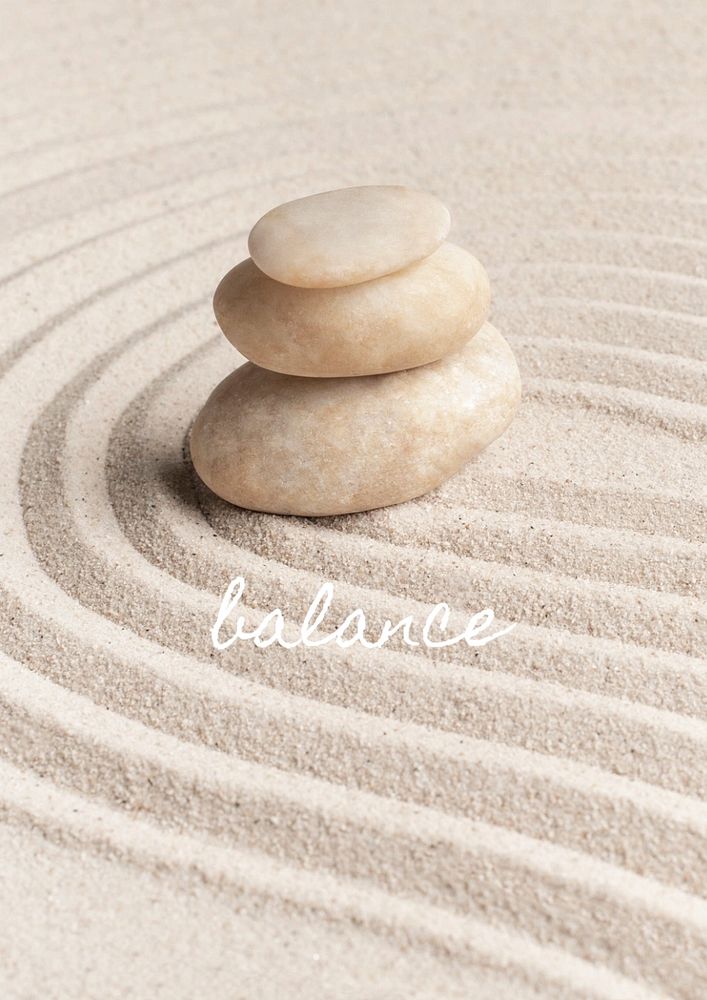 Zen stones poster template, editable text