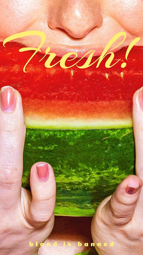 Summer watermelon Instagram story template, editable text