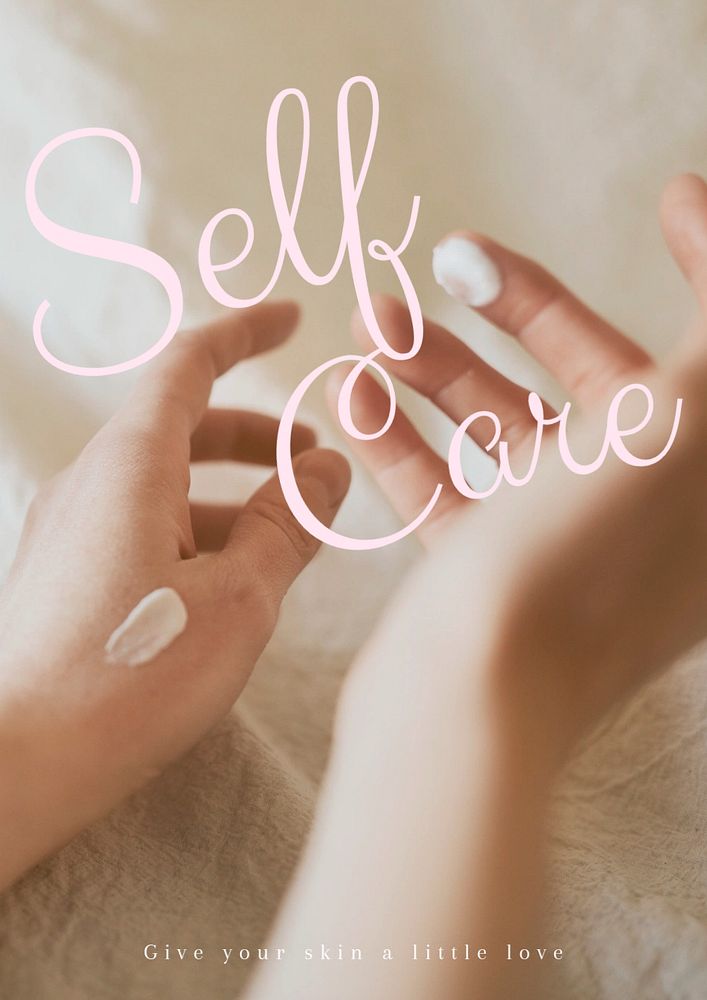 Self care poster template, editable text