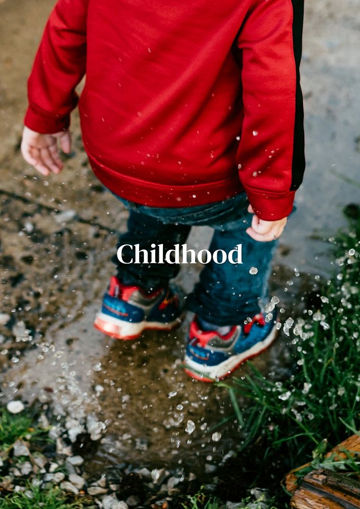 Kid walking poster template, editable text