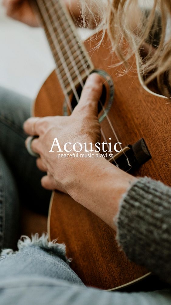 Acoustic music Facebook story template, editable text
