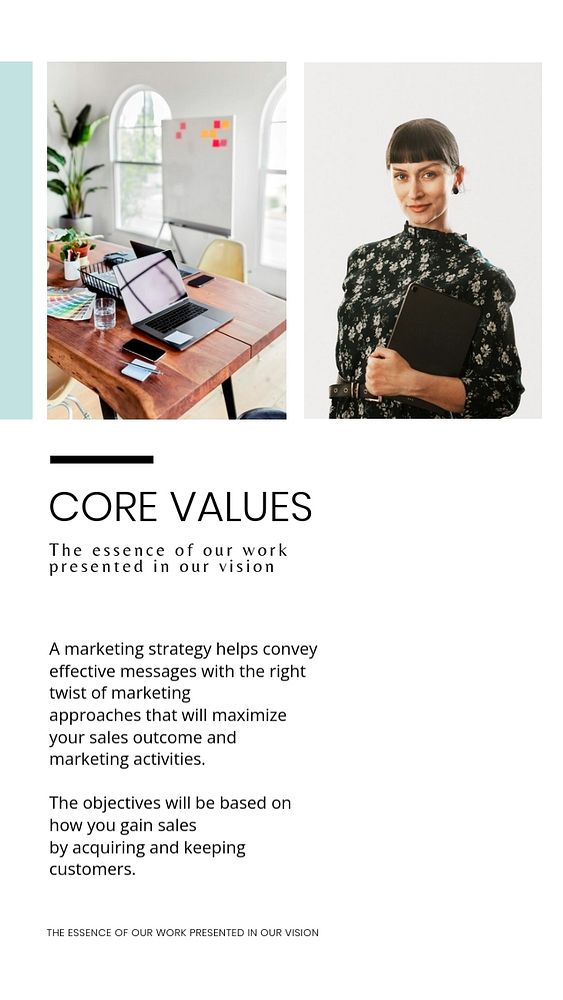 Business values Instagram story template, professional design