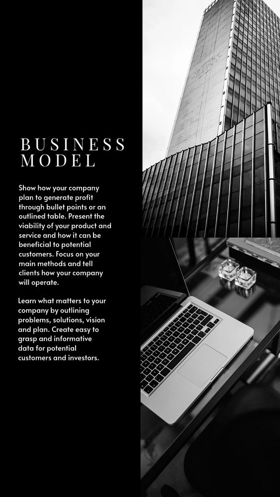 Business model Instagram story template, office aesthetic