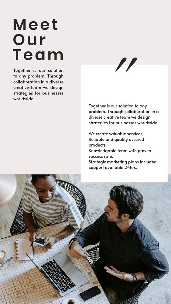 Business team Instagram story template