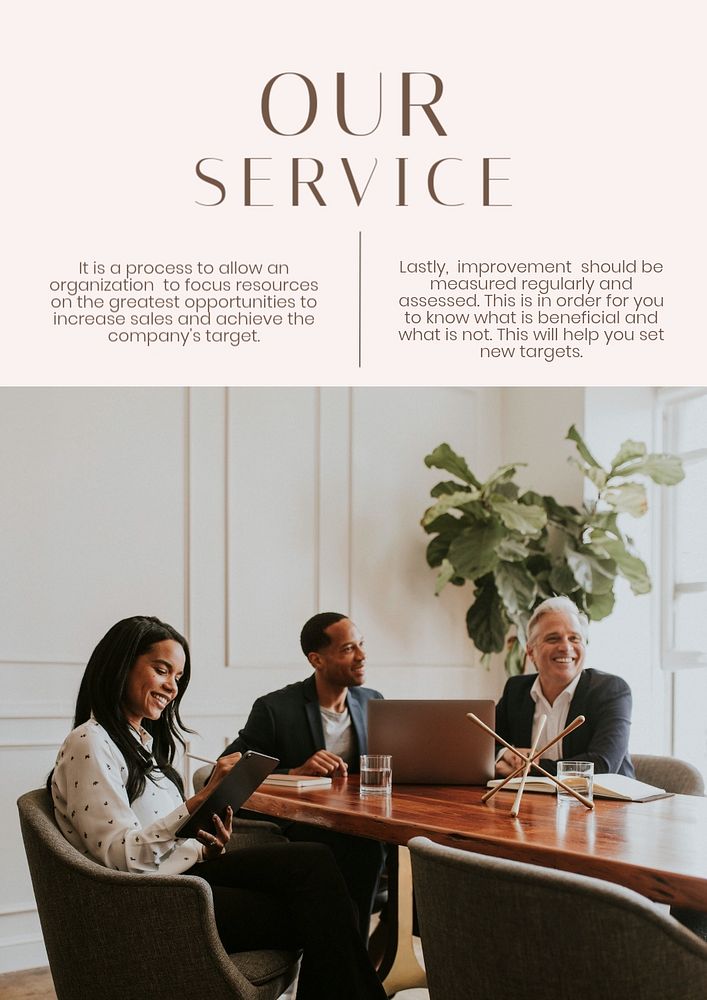 Business service poster editable template, modern design