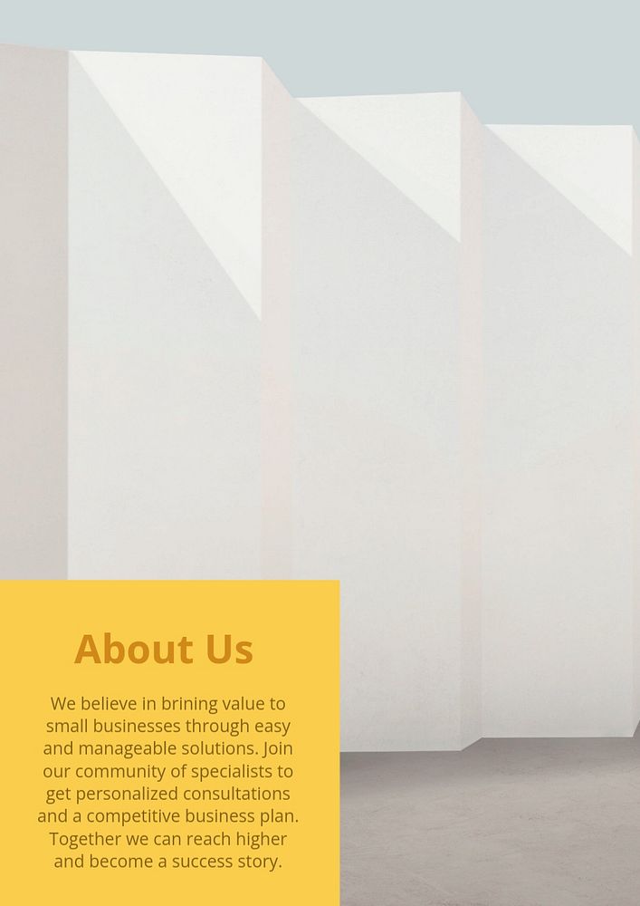 About us poster editable template, minimal architecture photo