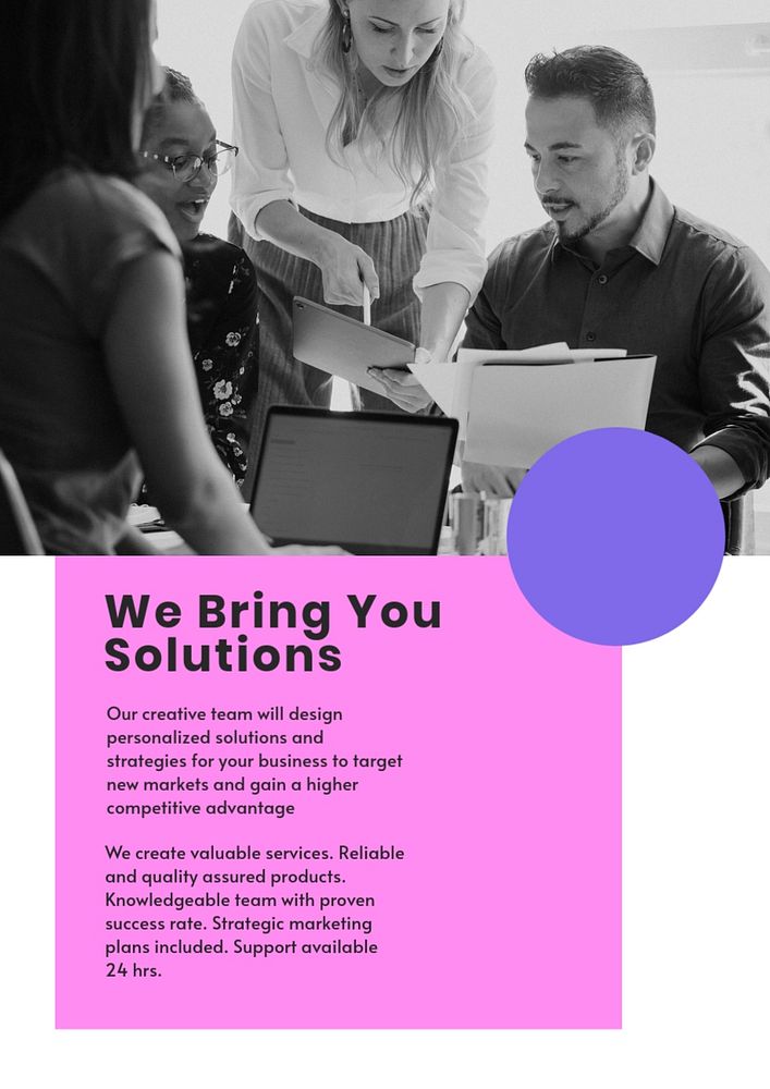 Pink geometric poster editable template, professional business