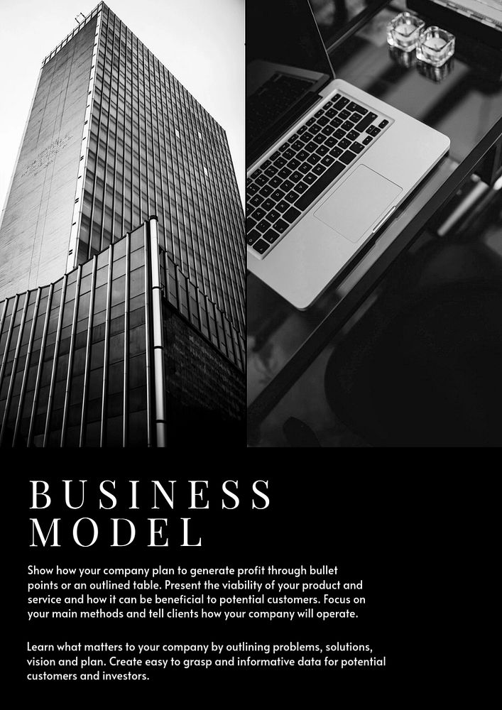 Business model poster editable template, office aesthetic
