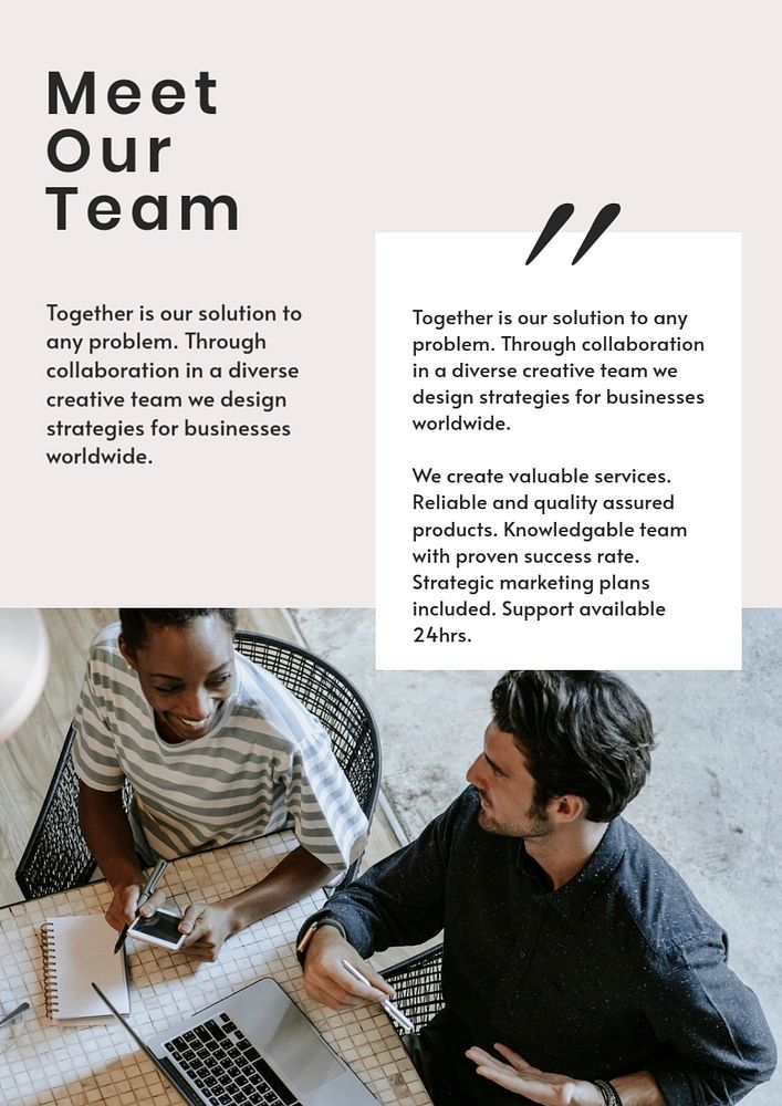 Business team poster editable template