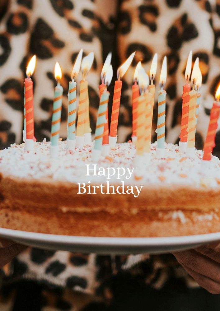 Happy birthday poster template, editable text