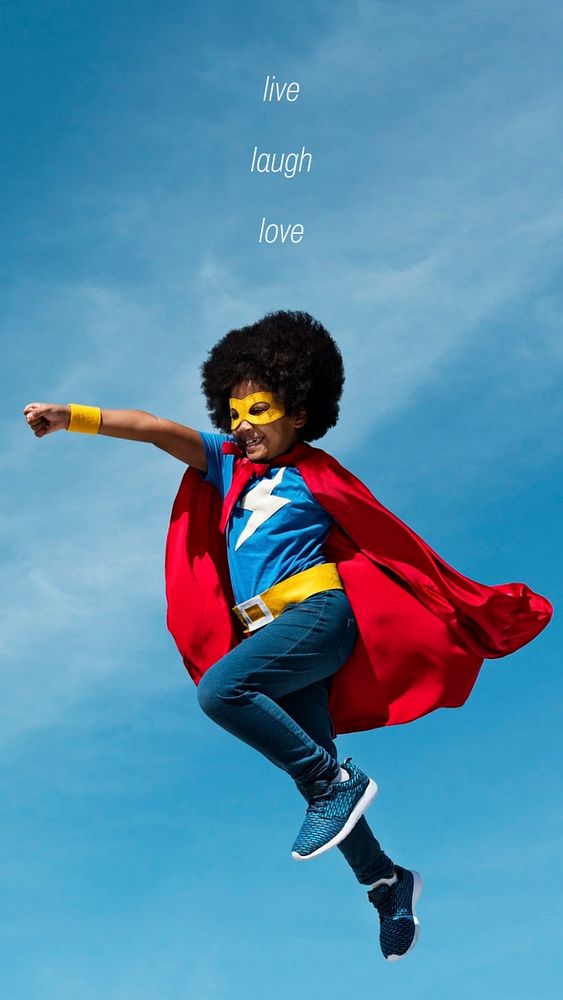 Superhero kid Facebook story template, editable text