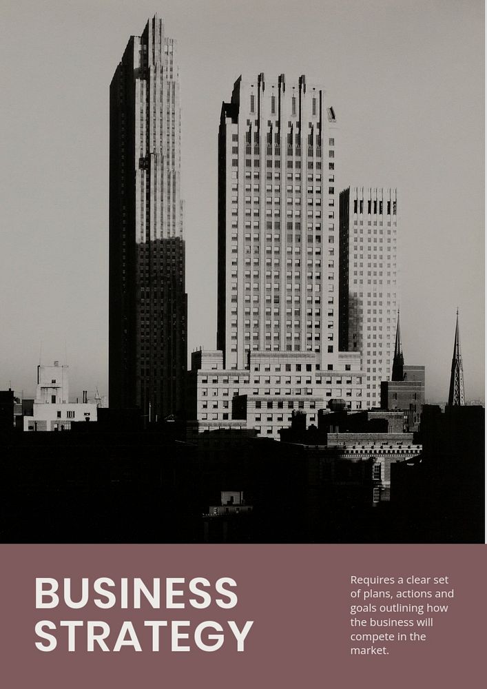 Business strategy poster editable template, modern design