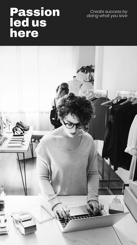 Fashion business Instagram story template, passion led us here quote