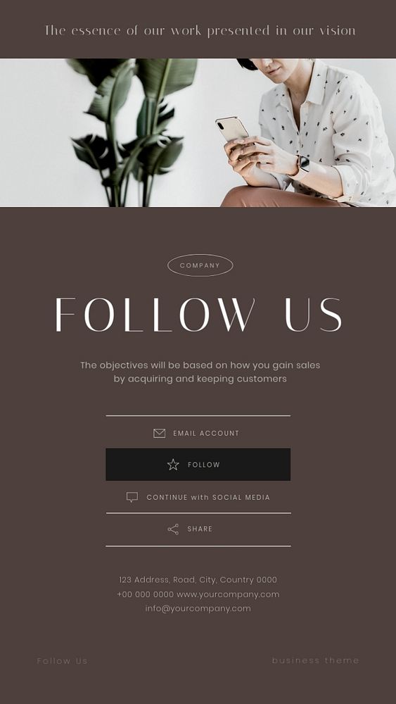 Follow us Instagram story template, business advertisement