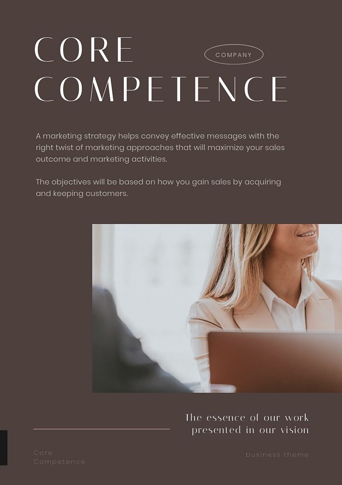 Business competency poster editable template