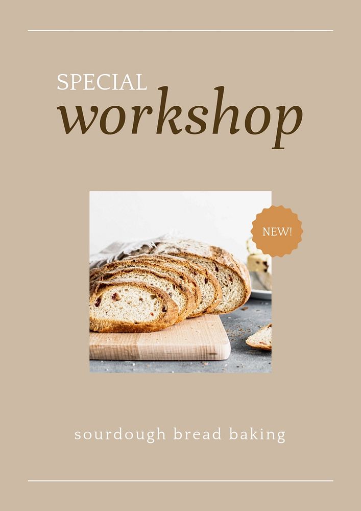 Baking workshop editable poster template