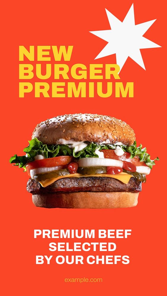 Burger restaurant Instagram story template, food branding