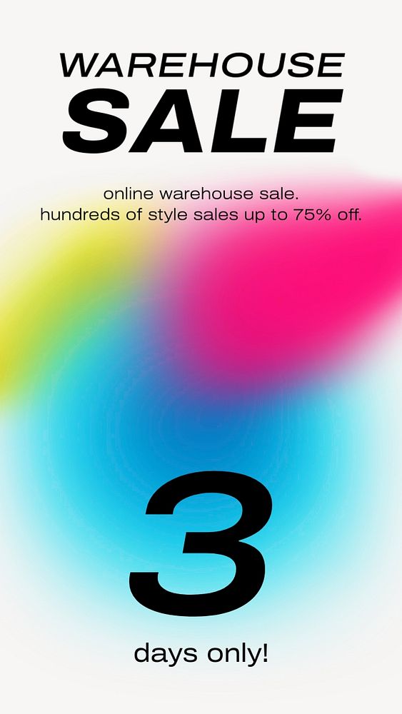 Warehouse sale Instagram story template, editable text