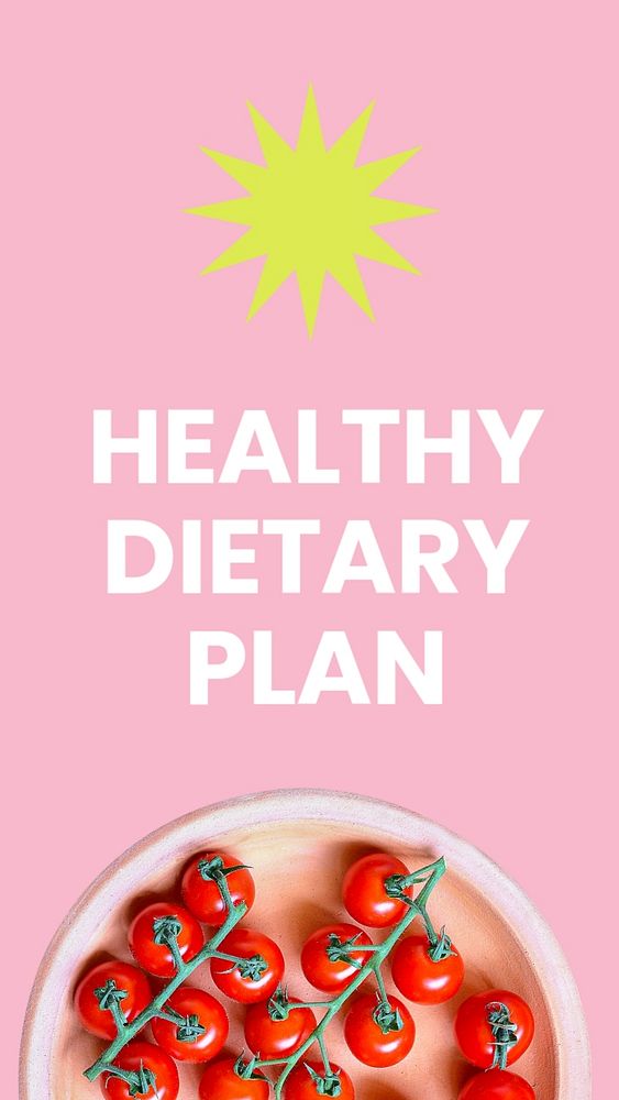 Healthy dietary Instagram story template, pink design