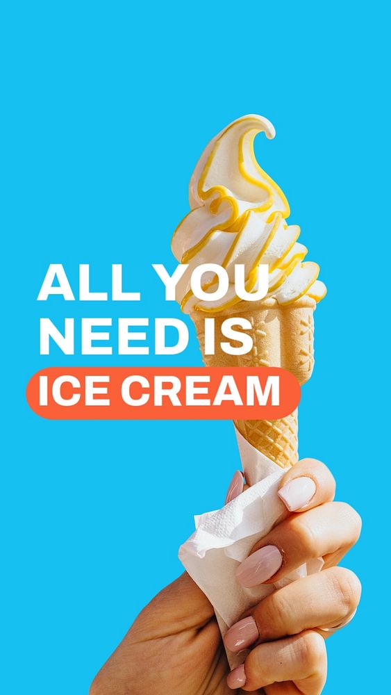 Soft serve Instagram story template, food quote