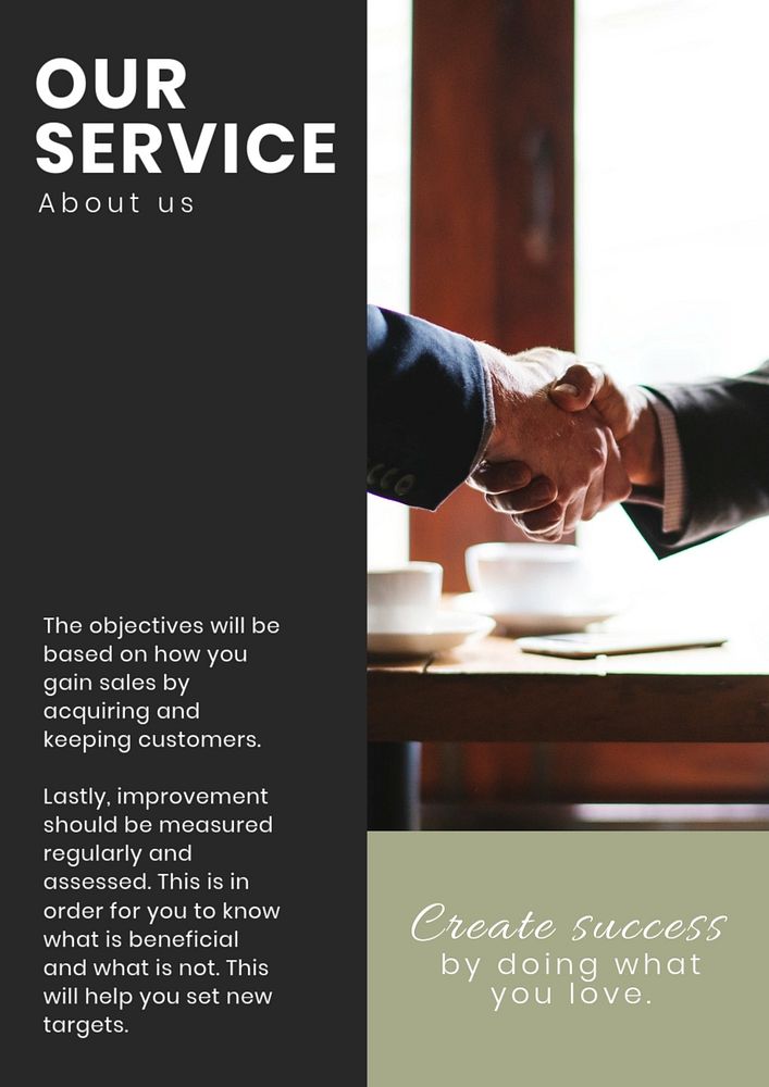 Our service poster editable template, business overview 